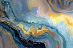 Blue Gold Wave Marble Art Bundle Product Image 1