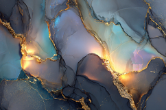 Blue Gold Crackle Marble Art Bundle Product Image 1