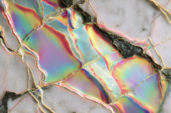 Holographic Rainbow Marble with Metallic Cracks Product Image 1