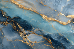 Deep Teal and Blue Marble Texture with Golden Cracks Product Image 1
