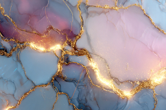 Pastel Ethereal Fluid Art with Golden Light Veins Product Image 1