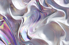 Liquid Silver Mercury Swirls with Iridescent Edges Product Image 1