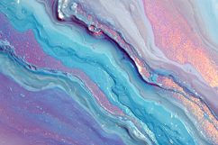 Pastel Rainbow Fluid Art with Shimmering Gold Dust Product Image 1