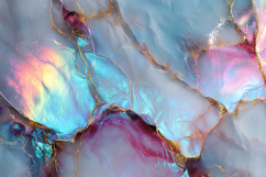 Holographic Marble Texture with Golden Metallic Edges Product Image 1