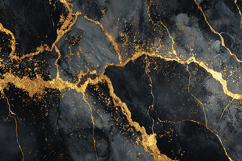 Luxury Dark Marble Texture with Elegant Gold Vein Accents Product Image 1