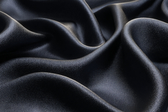 Elegant Navy Blue Silk Fabric Texture with Rippled Folds Product Image 1