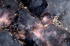 Dark Smoky Marble Texture with Glowing Rose Gold Veins Product Image 1