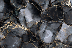 High Contrast Black and White Marble with Fine Gold Cracks Product Image 1