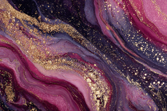 Luxury Purple and Magenta Fluid Art with Gold Glitter Product Image 1