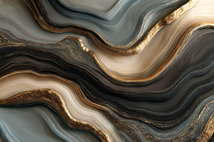 Luxury Dark Grey Agate Marble with Sweeping Golden Veins Product Image 1