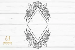 Rose SVG, rose PNG, Wedding Monogram, Floral monogram SVG Product Image 2