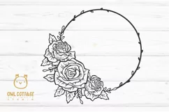 Rose monogram SVG, rose SVG, Wedding flowers, Flowers SVG Product Image 2