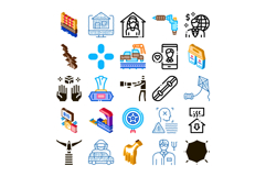 Colorful icon set illustrating business travel technology he Product Image 1