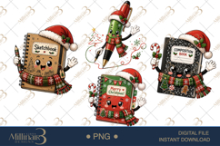 Cute Christmas School Supply Clipart Bundle PNG, 4 Holiday S Product Image 1