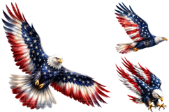 Patriotic American Flag Bald Eagle PNG, Independence Day Product Image 3