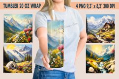 Mountains tumbler sublimation wrap 20 oz PNG Design BUNDLE Product Image 11
