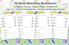 PreSchool 30 Word Matching Worksheets for Kids Product Image 6
