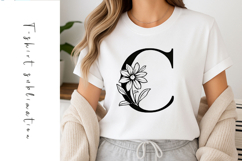 Alphabet, Letters, Monogram, Black flowers Product Image 1