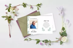 Floral Funeral Thank You Card, Ms Word & Photoshop Template Product Image 2