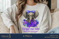 Forget Me Not Alzheimer’s Awareness PNG ,Purple Ribbon PNG Product Image 2