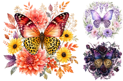 Watercolor Leopard Print Butterfly PNG Product Image 3