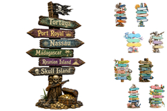 Tropical Island Directional Sign Clipart Product Image 3