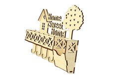 Keyholder - laser cut file, Home sweet home stand SVG laser Product Image 4