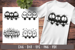 Funny quirky birds svg | Whimsical birds on a wire Product Image 2