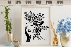 Stencil Floral Woman Portrait Product Image 3