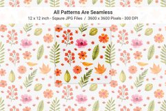 Vibrant Watercolor Floral &amp; Leaf Pattern Collection Product Image 3