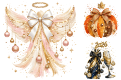 Watercolor Brushstroke Christmas Sublimation Clipart Product Image 3