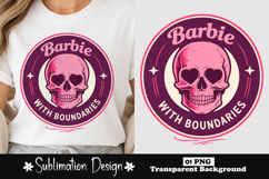 Barbie With Boundaries Skull Sublimation Design Product Image 1