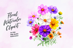 Watercolor floral clipart sublimation png Product Image 1
