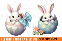 Peeking Bunny Easter Egg Clipart Product Image 1