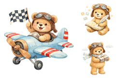 Cute Teddy Bear Aviator Clipart Bundle Product Image 3