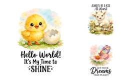 Cute Animal Watercolor Nursery Sublimation PNG Product Image 3
