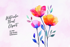 Abstract watercolor flower clipart sublimation Product Image 1