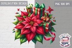 Christmas Poinsettia Flower Sublimation PNG winter Decor Product Image 1