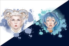 Cute Zodiac Signs Watercolor PNG Clipart Sublimation Design Product Image 3