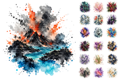 100 Watercolor Splash Nature Clipart Bundle, Sublimation PNG Product Image 3
