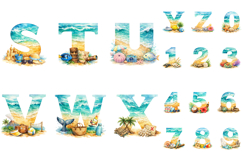 Summer Beach Alphabet Letters PNG Bundle Product Image 3