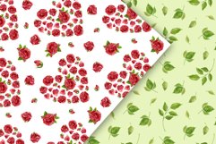 Roses seamless patterns, watercolor floral clipart. Product Image 3