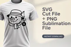 4x Snowman Fishing Candy Cane Coffee Cup SVG Cut Files Shirt Product Image 3