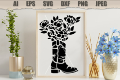 Stencil Cowboy Boot Flower Product Image 3