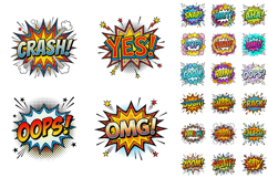 Retro Comic Book Speech Bubbles, Pop Art Graphics Product Image 3