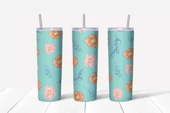 Cute Whale sublimation design. Skinny tumbler wrap design. Product Image 3
