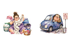 Funny Sarcastic Watercolor Clipart PNG Product Image 3
