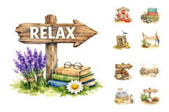 Watercolor Directional Signpost Clipart Product Image 3
