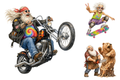 Funny Active Grandpa Clipart Bundle, Sublimation PNG Product Image 3