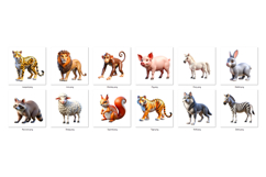 Animals PNG Clipart Set 30 Items for Sublimation &amp; Print Product Image 3